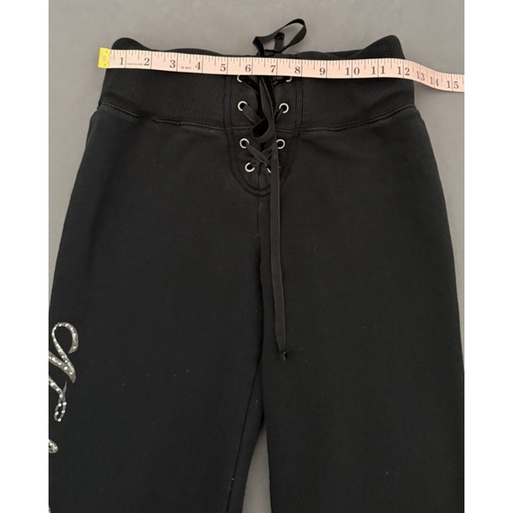 Harley-Davidson Sweatpants Womens Small Black Flare Lounge Graphic Y2K 2000s - Picture 5 of 16